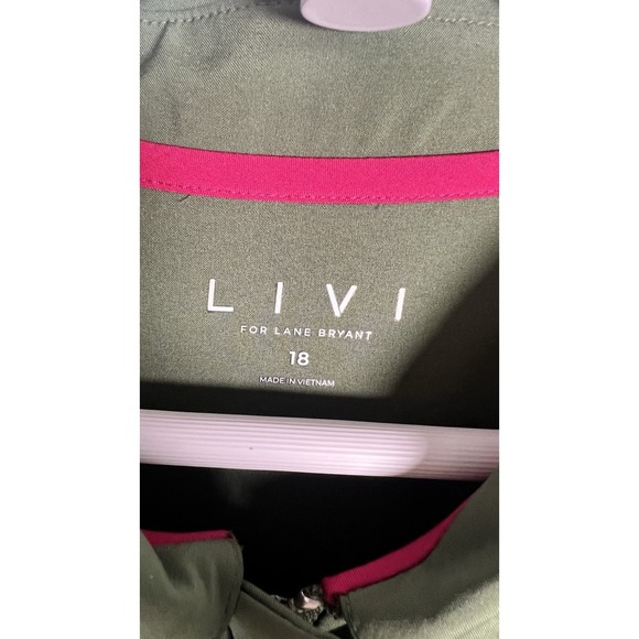 LIVI By Lane Bryant Plus Size 18 Green Stretch Woven Zip-Up Sleeveless Jumpsuit - Picture 8 of 13